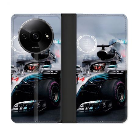 Housse cuir portefeuille Pour Xiaomi Redmi A3 Formule 1 F1 Mercedes Petronas