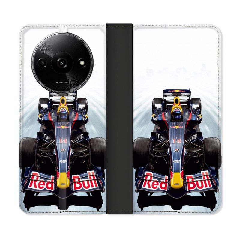 Housse cuir portefeuille Pour Xiaomi Redmi A3 Formule 1 F1 Red Bull