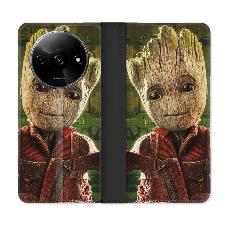 Housse cuir portefeuille Pour Xiaomi Redmi A3 Groot Vert