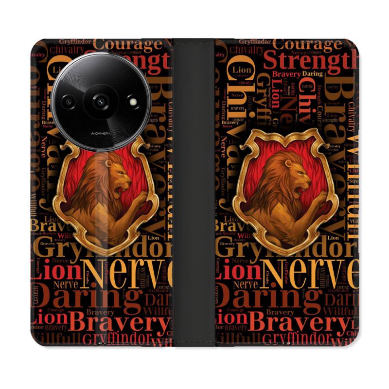 Housse cuir portefeuille Pour Xiaomi Redmi A3 Harry Potter Griffondor