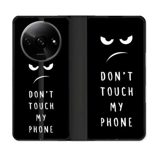 Housse cuir portefeuille Pour Xiaomi Redmi A3 Humour Don't Touch