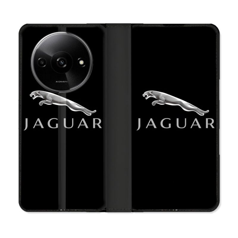 Housse cuir portefeuille Pour Xiaomi Redmi A3 Jaguar