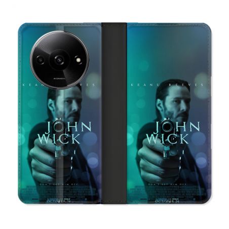 Housse cuir portefeuille Pour Xiaomi Redmi A3 John Wick
