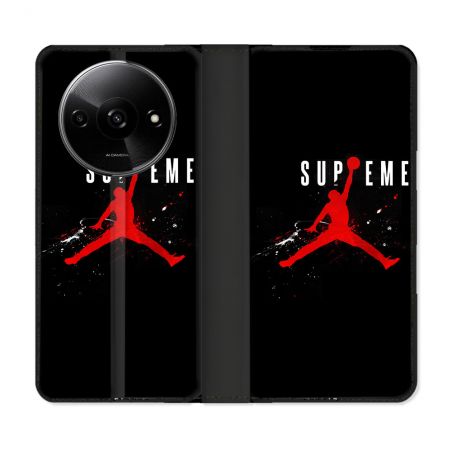 Housse cuir portefeuille Pour Xiaomi Redmi A3 Jordan Supreme Noir