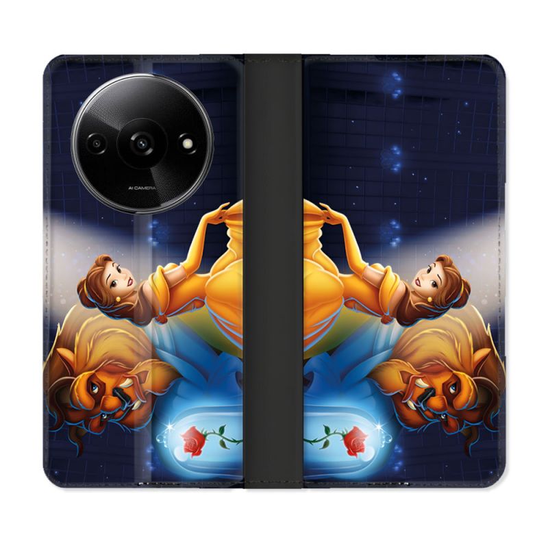 Housse cuir portefeuille Pour Xiaomi Redmi A3 La Belle et La Bête