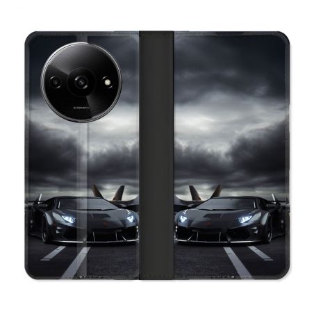Housse cuir portefeuille Pour Xiaomi Redmi A3 Lamborghini Avion