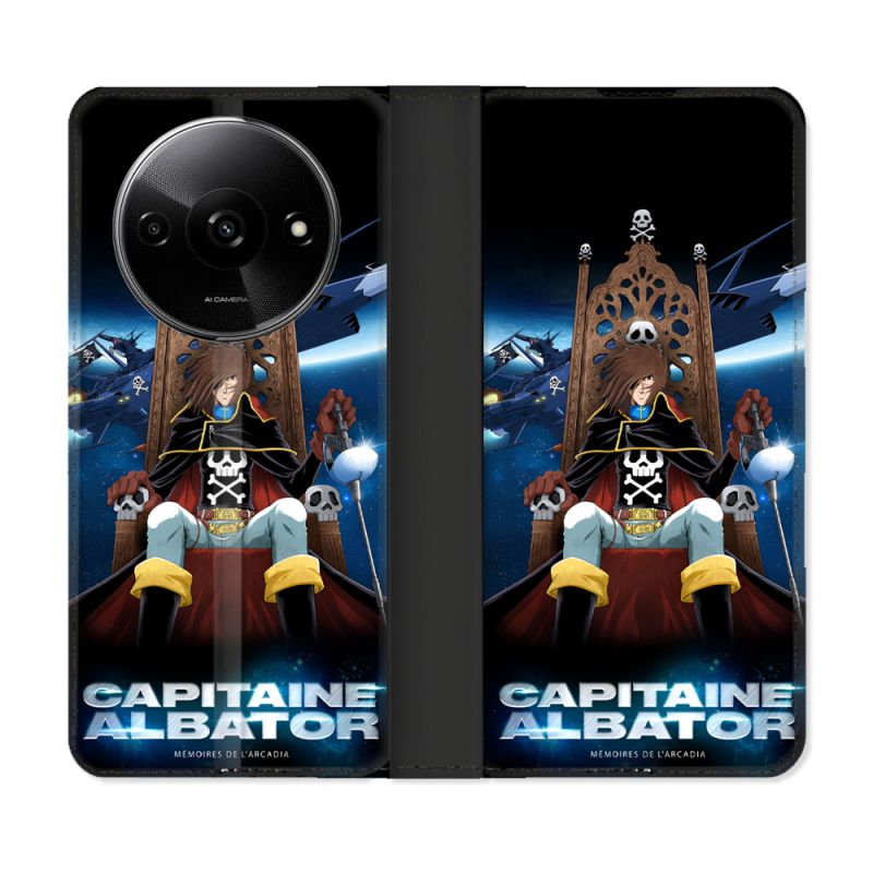 Housse cuir portefeuille Pour Xiaomi Redmi A3 Manga Capitaine Albator