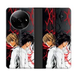 Housse cuir portefeuille Pour Xiaomi Redmi A3 Manga Death Note Duo
