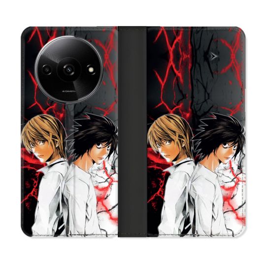 Housse cuir portefeuille Pour Xiaomi Redmi A3 Manga Death Note Duo