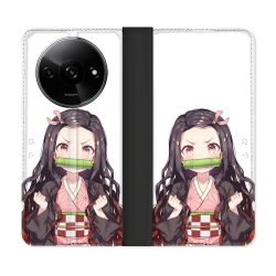 Housse cuir portefeuille Pour Xiaomi Redmi A3 Manga Demon Slayer Nezuko