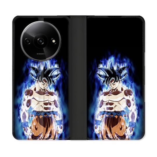 Housse cuir portefeuille Pour Xiaomi Redmi A3 Manga Dragon Ball Sangoku Noir