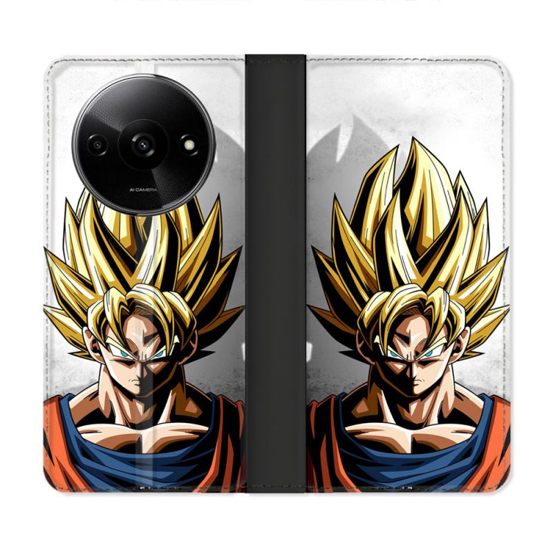 Housse cuir portefeuille Pour Xiaomi Redmi A3 Manga Dragon Ball Sangoku Portrait