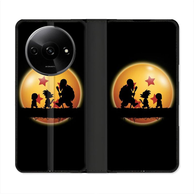 Housse cuir portefeuille Pour Xiaomi Redmi A3 Manga Dragon Ball Vintage