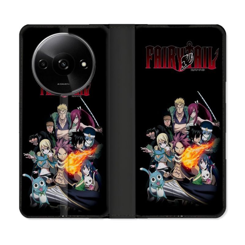 Housse cuir portefeuille Pour Xiaomi Redmi A3 Manga Fairy Tail Logo Team