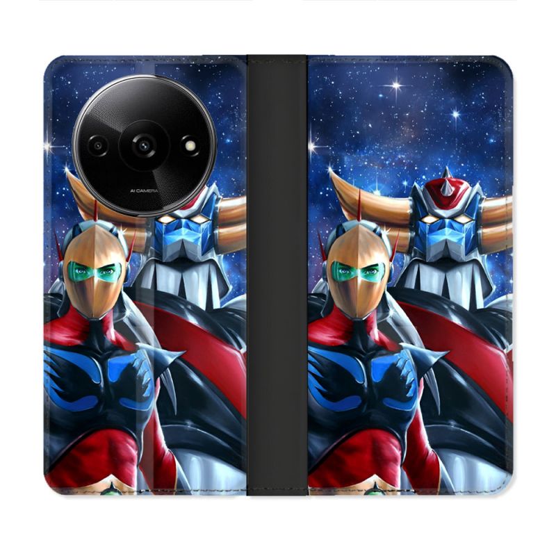 Housse cuir portefeuille Pour Xiaomi Redmi A3 Manga Goldorak