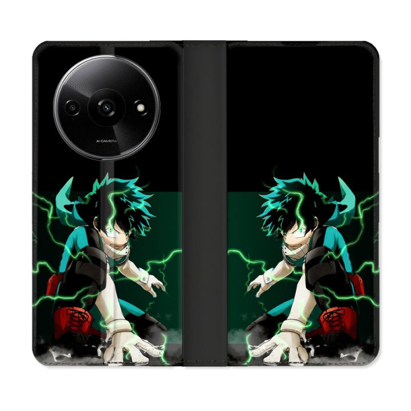 Housse cuir portefeuille Pour Xiaomi Redmi A3 Manga My Hero Academia Deku