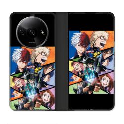 Housse cuir portefeuille Pour Xiaomi Redmi A3 Manga My Hero Academia Noir