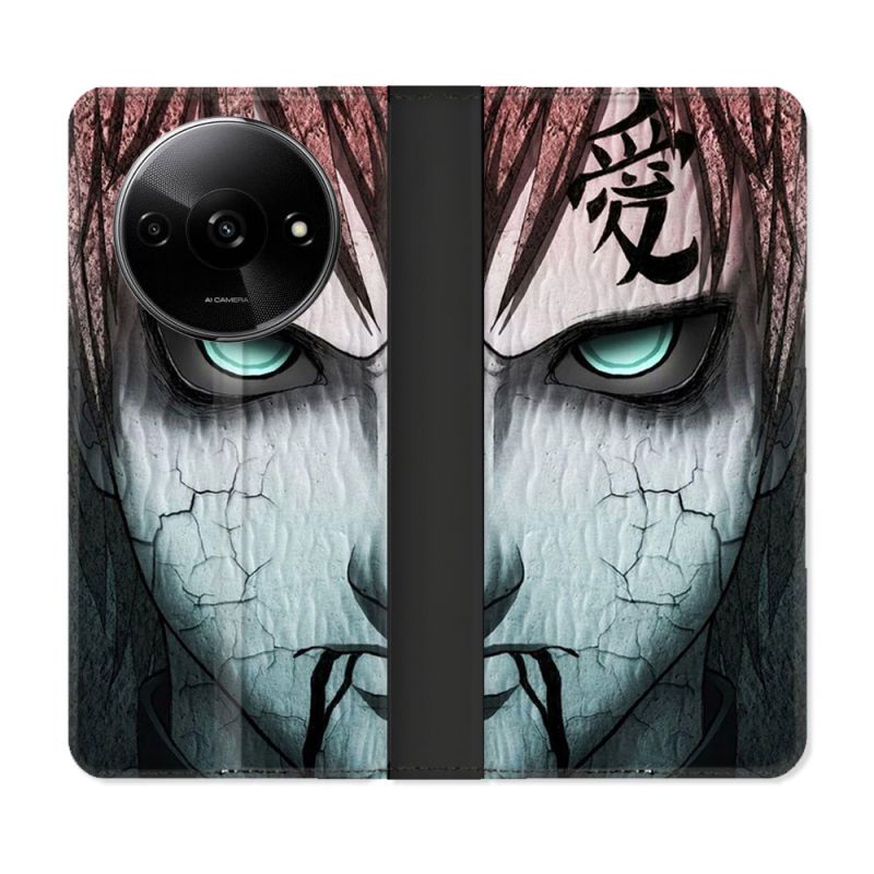 Housse cuir portefeuille Pour Xiaomi Redmi A3 Manga Naruto Gaara