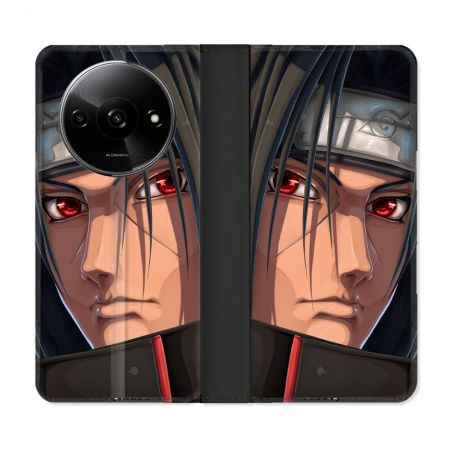 Housse cuir portefeuille Pour Xiaomi Redmi A3 Manga Naruto Itachi Visage