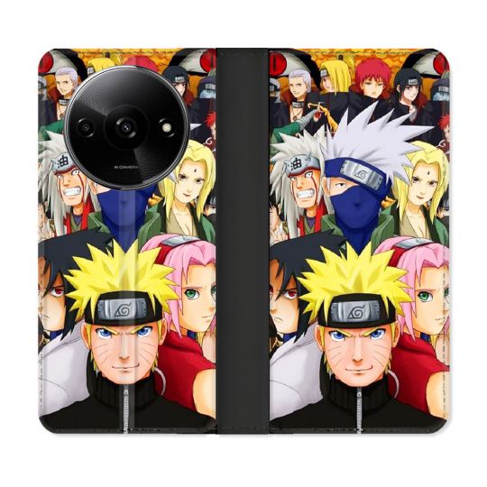 Housse cuir portefeuille Pour Xiaomi Redmi A3 Manga Naruto Team