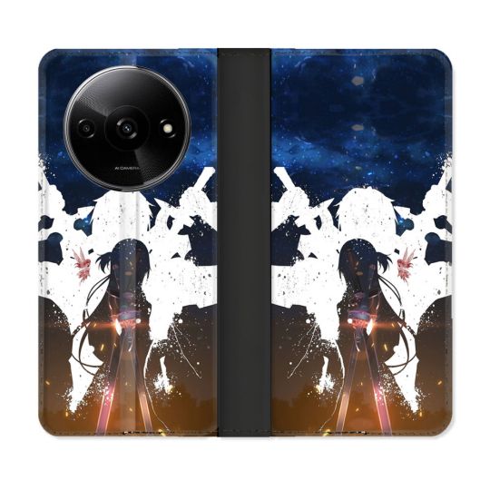 Housse cuir portefeuille Pour Xiaomi Redmi A3 Manga SAO sword Art Online Asuna
