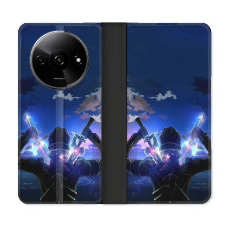 Housse cuir portefeuille Pour Xiaomi Redmi A3 Manga SAO sword Art Online Epee