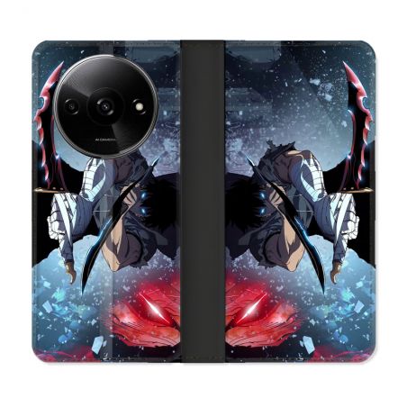 Housse cuir portefeuille Pour Xiaomi Redmi A3 Manga Solo Leveling Sung Epee