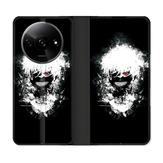 Housse cuir portefeuille Pour Xiaomi Redmi A3 Manga Tokyo Ghoul Kaneki Tag