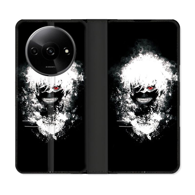 Housse cuir portefeuille Pour Xiaomi Redmi A3 Manga Tokyo Ghoul Kaneki Tag