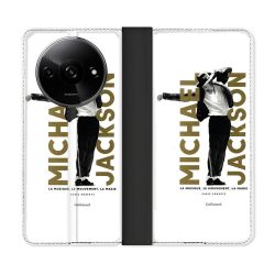 Housse cuir portefeuille Pour Xiaomi Redmi A3 Michael Jackson Blanc