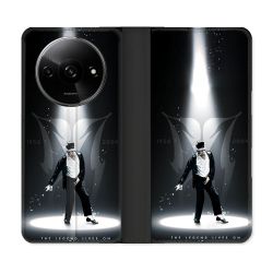 Housse cuir portefeuille Pour Xiaomi Redmi A3 Michael Jackson Noir