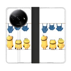 Housse cuir portefeuille Pour Xiaomi Redmi A3 Minions Nus