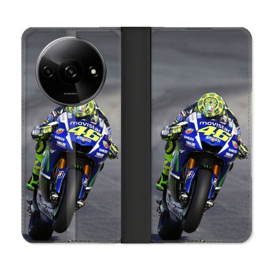 Housse cuir portefeuille Pour Xiaomi Redmi A3 Moto Course GP Wheeling 46