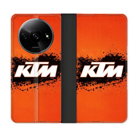 Housse cuir portefeuille Pour Xiaomi Redmi A3 Moto KTM
