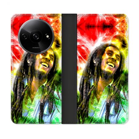 Housse cuir portefeuille Pour Xiaomi Redmi A3 Musique Bob Marley Color