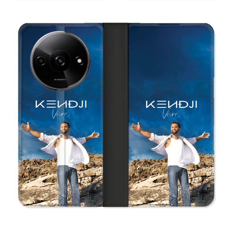 Housse cuir portefeuille Pour Xiaomi Redmi A3 Musique Kendji