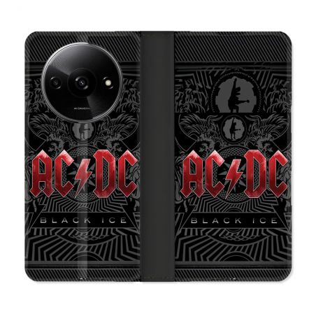 Housse cuir portefeuille Pour Xiaomi Redmi A3 Musique Rock ACDC Rouge