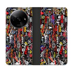 Housse cuir portefeuille Pour Xiaomi Redmi A3 Musique Rock Groupe