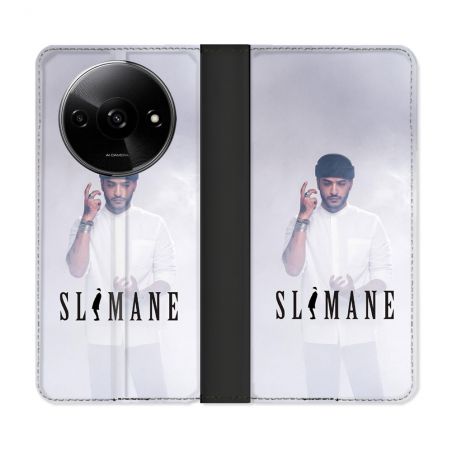 Housse cuir portefeuille Pour Xiaomi Redmi A3 Musique Slimane Blanc