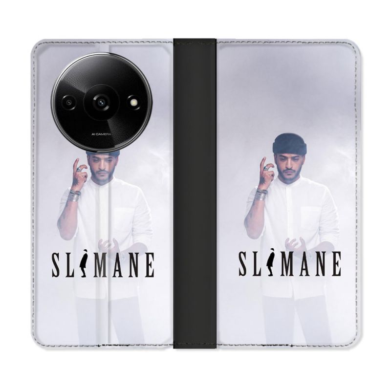 Housse cuir portefeuille Pour Xiaomi Redmi A3 Musique Slimane Blanc