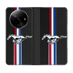 Housse cuir portefeuille Pour Xiaomi Redmi A3 Mustang