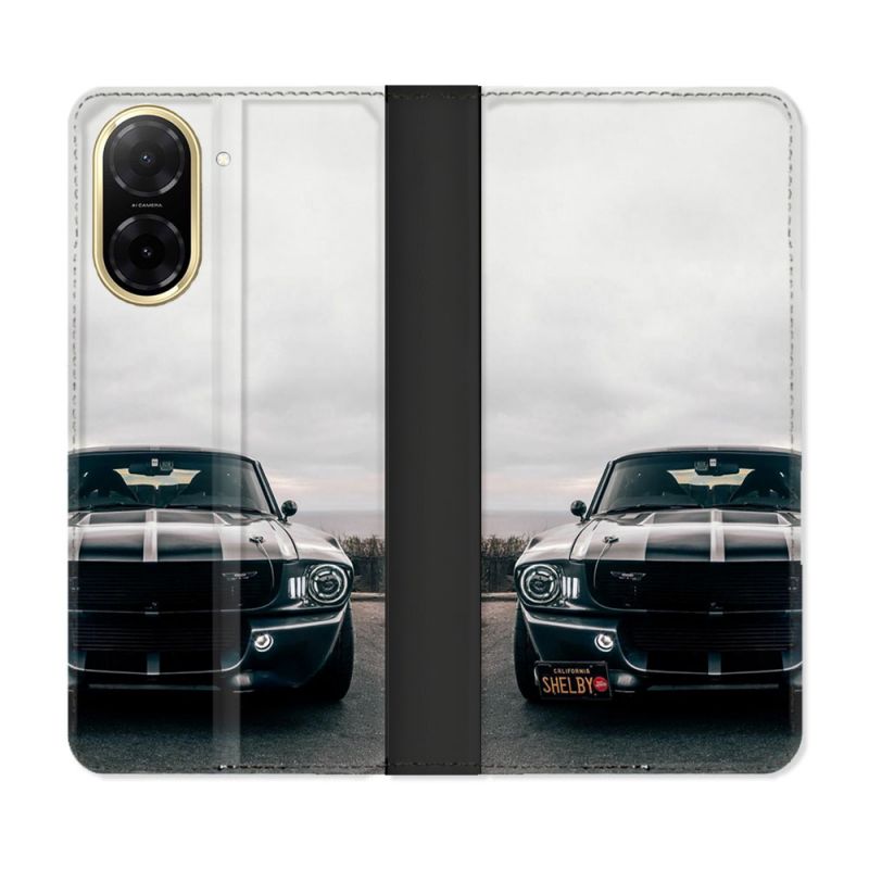 Housse cuir portefeuille Pour Xiaomi Redmi A5 Ford Mustang GT500 Vintage