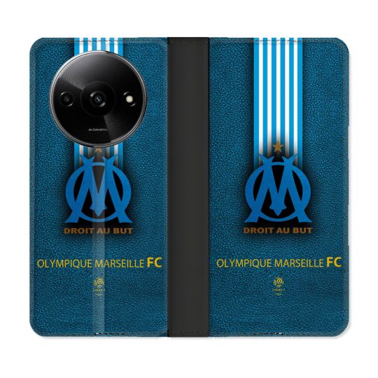 Housse cuir portefeuille Pour Xiaomi Redmi A3 Olympique Marseille OM Bande