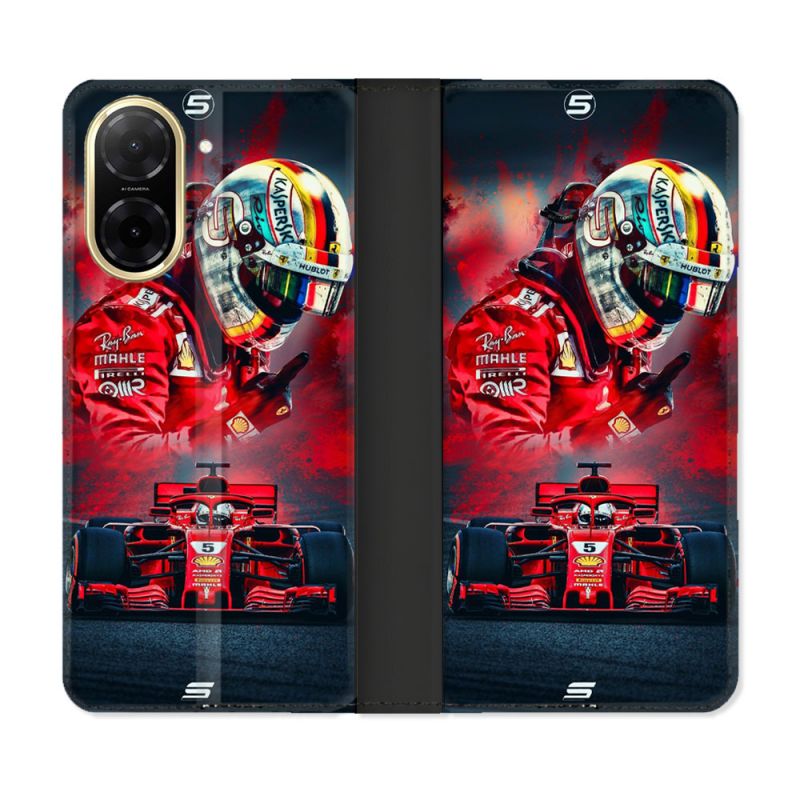 Housse cuir portefeuille Pour Xiaomi Redmi A5 Formule 1 F1 Ferrari