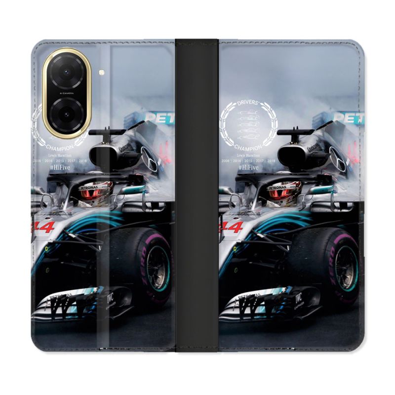 Housse cuir portefeuille Pour Xiaomi Redmi A5 Formule 1 F1 Mercedes Petronas
