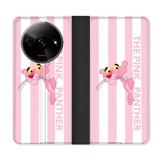 Housse cuir portefeuille Pour Xiaomi Redmi A3 Panthere Rose