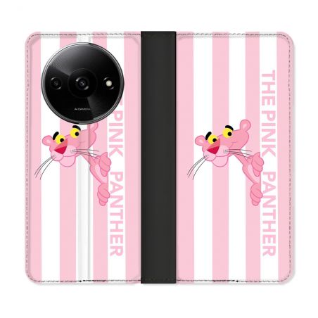 Housse cuir portefeuille Pour Xiaomi Redmi A3 Panthere Rose