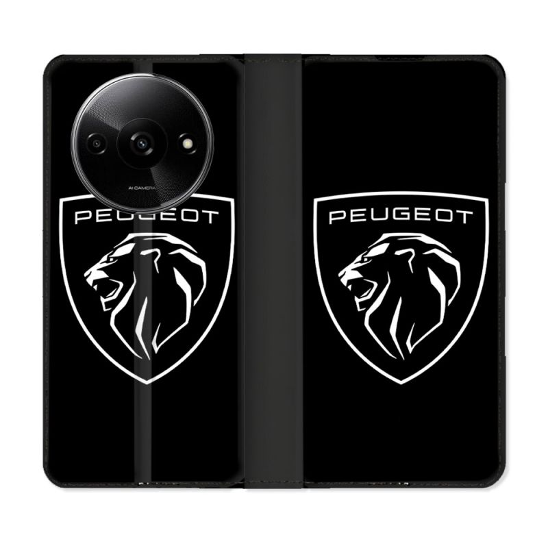 Housse cuir portefeuille Pour Xiaomi Redmi A3 Peugeot