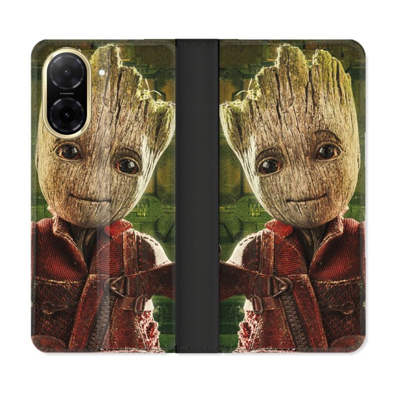 Housse cuir portefeuille Pour Xiaomi Redmi A5 Groot Vert