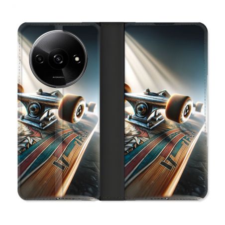 Housse cuir portefeuille Pour Xiaomi Redmi A3 Planche Skate